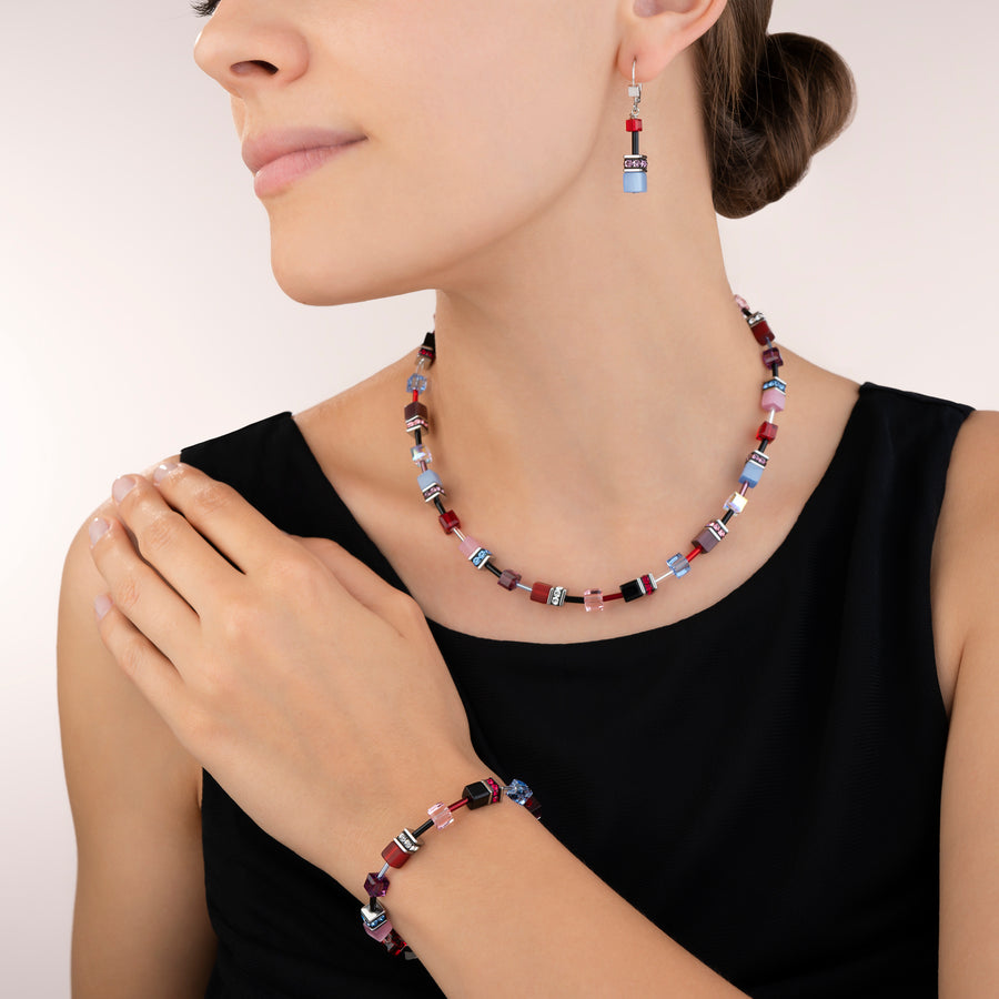 GeoCUBE® Ohrringe lila-rot-blau