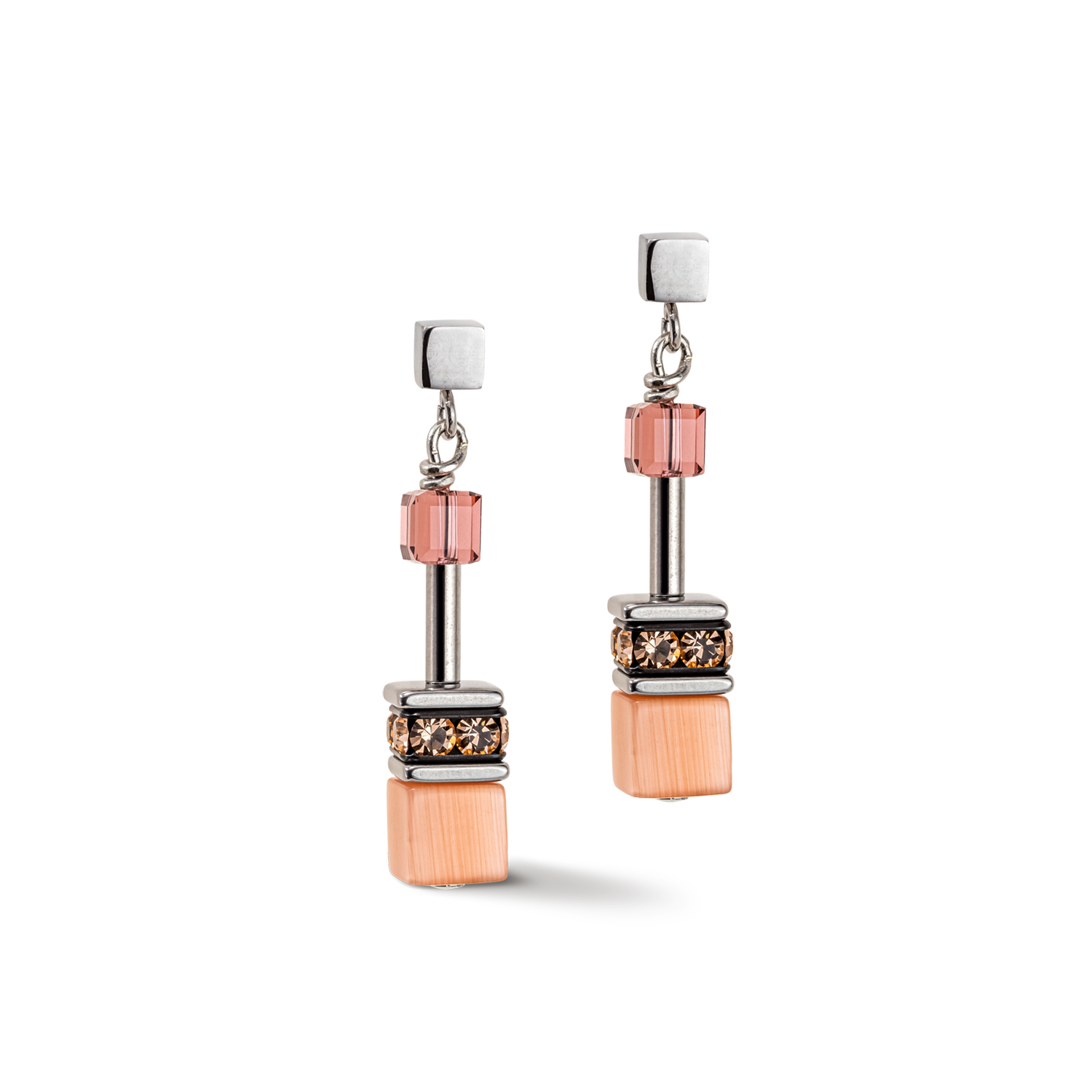 GeoCUBE® Iconic Multicolour Vintage Ohrringe flieder-gelb