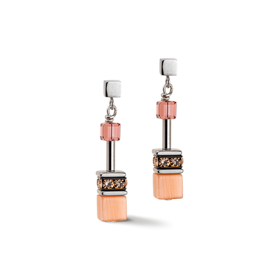 GeoCUBE® Iconic Multicolour Vintage Ohrringe flieder-gelb