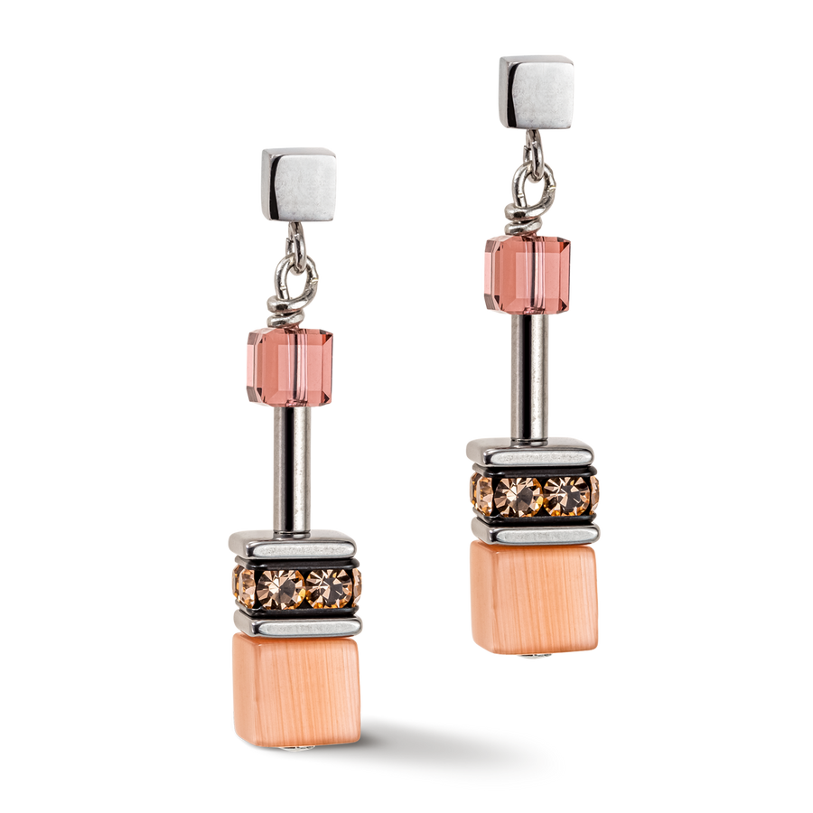 GeoCUBE® Iconic Multicolour Vintage Ohrringe flieder-gelb