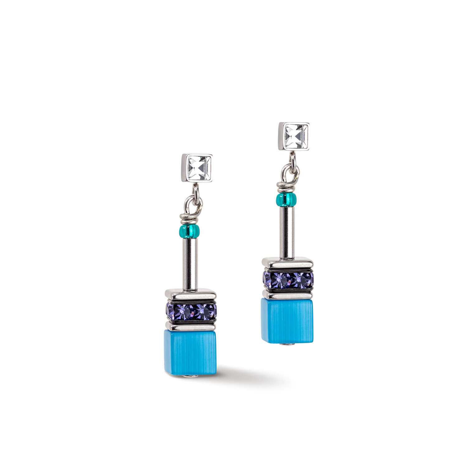 GeoCUBE® Iconic Ohrringe türkis-lila