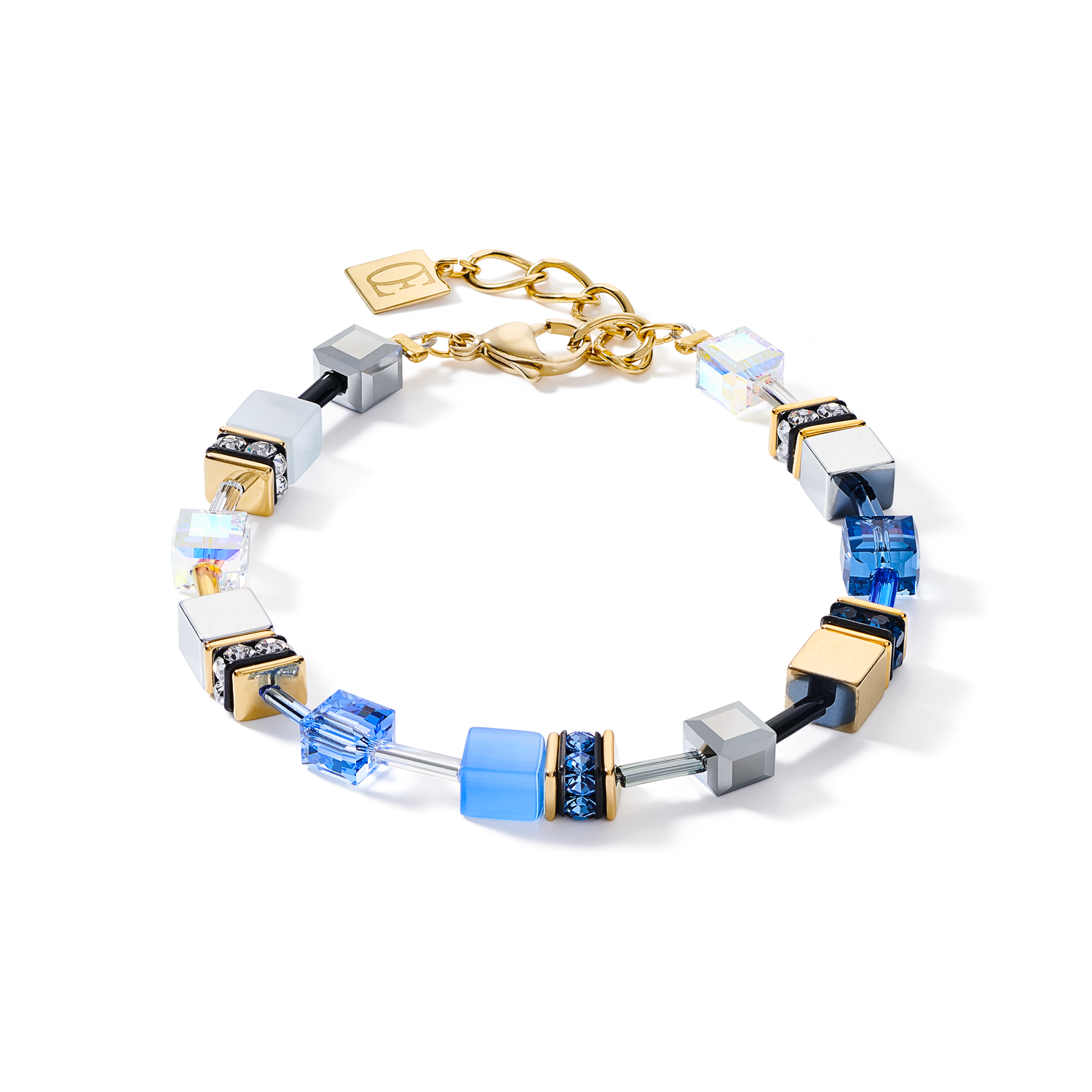 GeoCUBE® Armband blau-gold