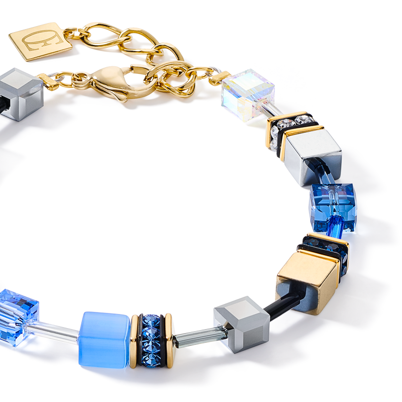 GeoCUBE® Armband blau-gold