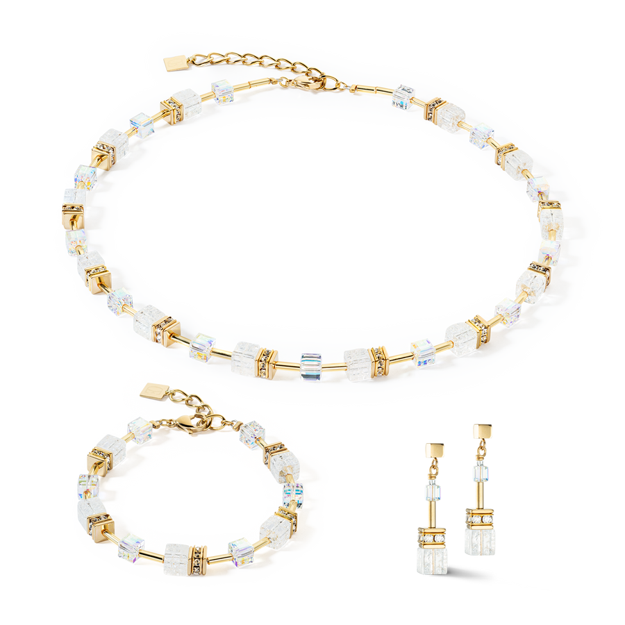 GeoCUBE® Iconic Nature Halskette gold-weiß