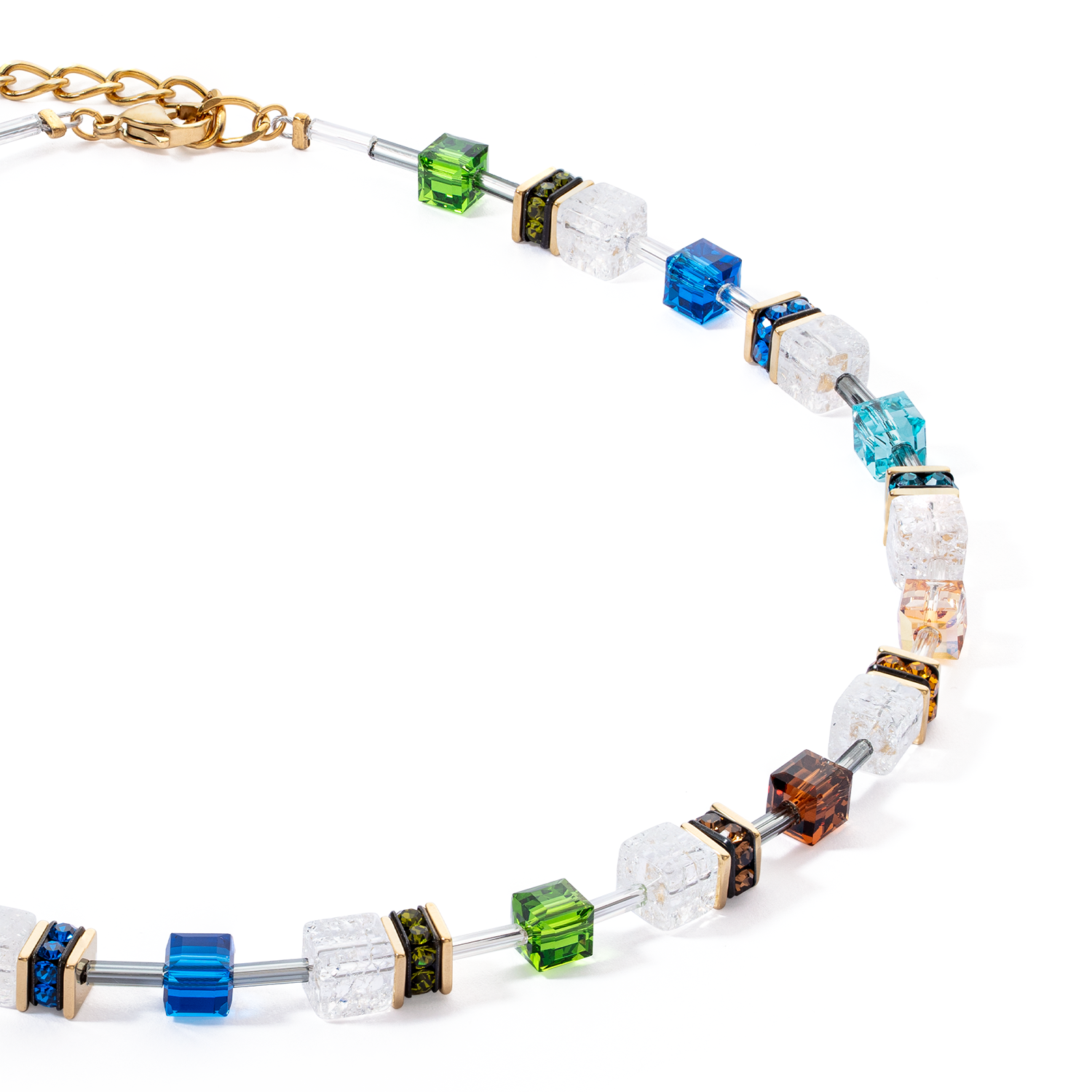 GeoCUBE® Iconic Nature Halskette Multi Color Gold