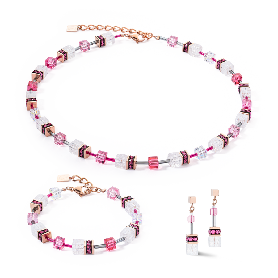 GeoCUBE® Iconic Nature Armband Pink-Weiß