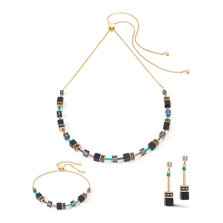 GeoCUBE® Iconic Nature Chain Halskette schwarz-multicolor