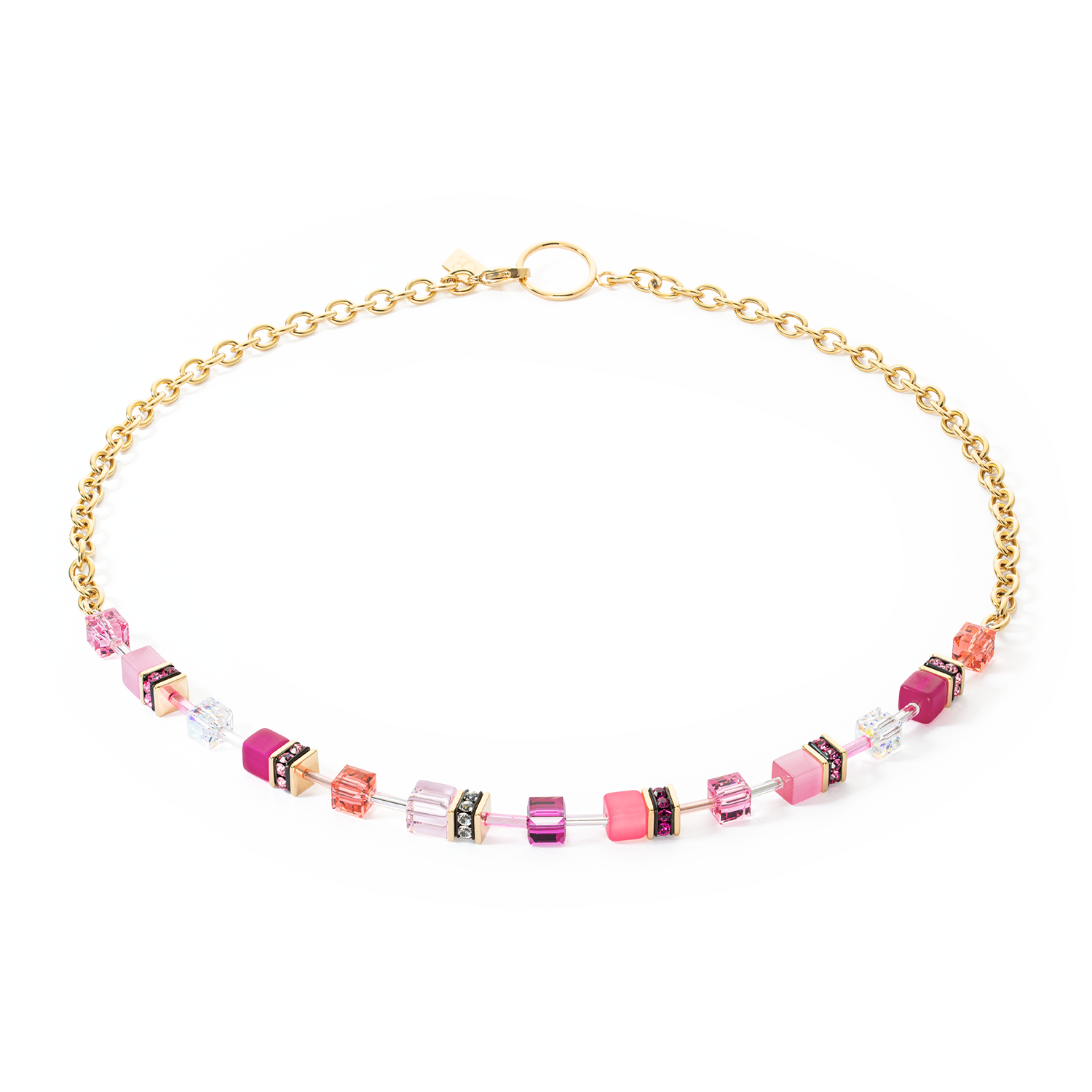 GeoCUBE® Iconic Chain Halskette gold-magenta