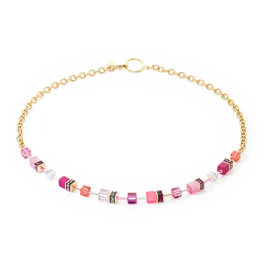 GeoCUBE® Iconic Chain Halskette gold-magenta