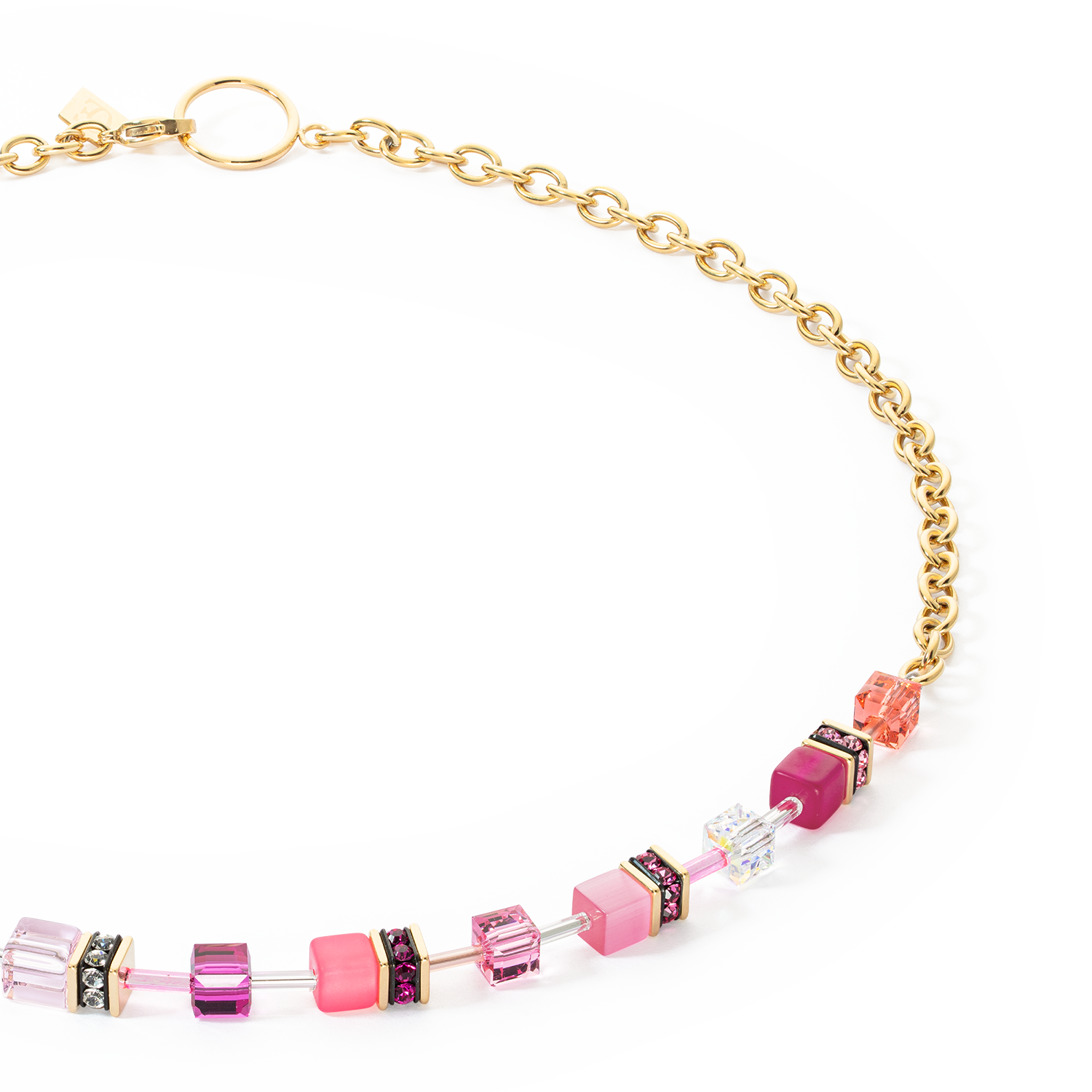GeoCUBE® Iconic Chain Halskette gold-magenta