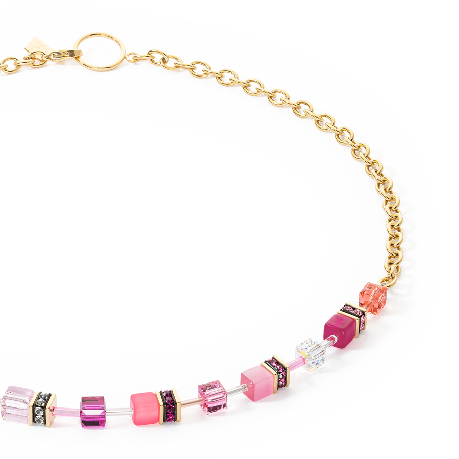 GeoCUBE® Iconic Chain Halskette gold-magenta