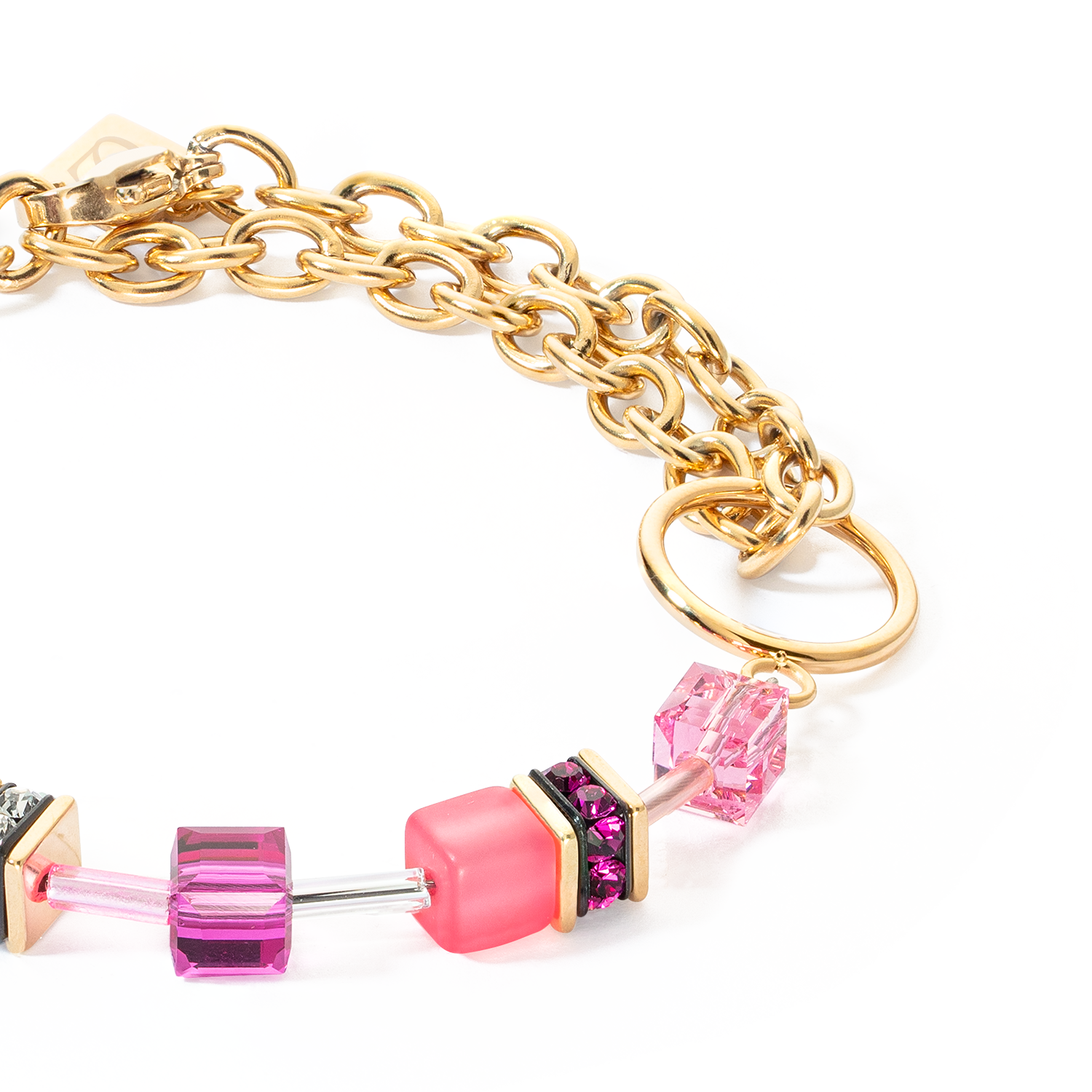 GeoCUBE® Iconic Chain Armband gold-magenta