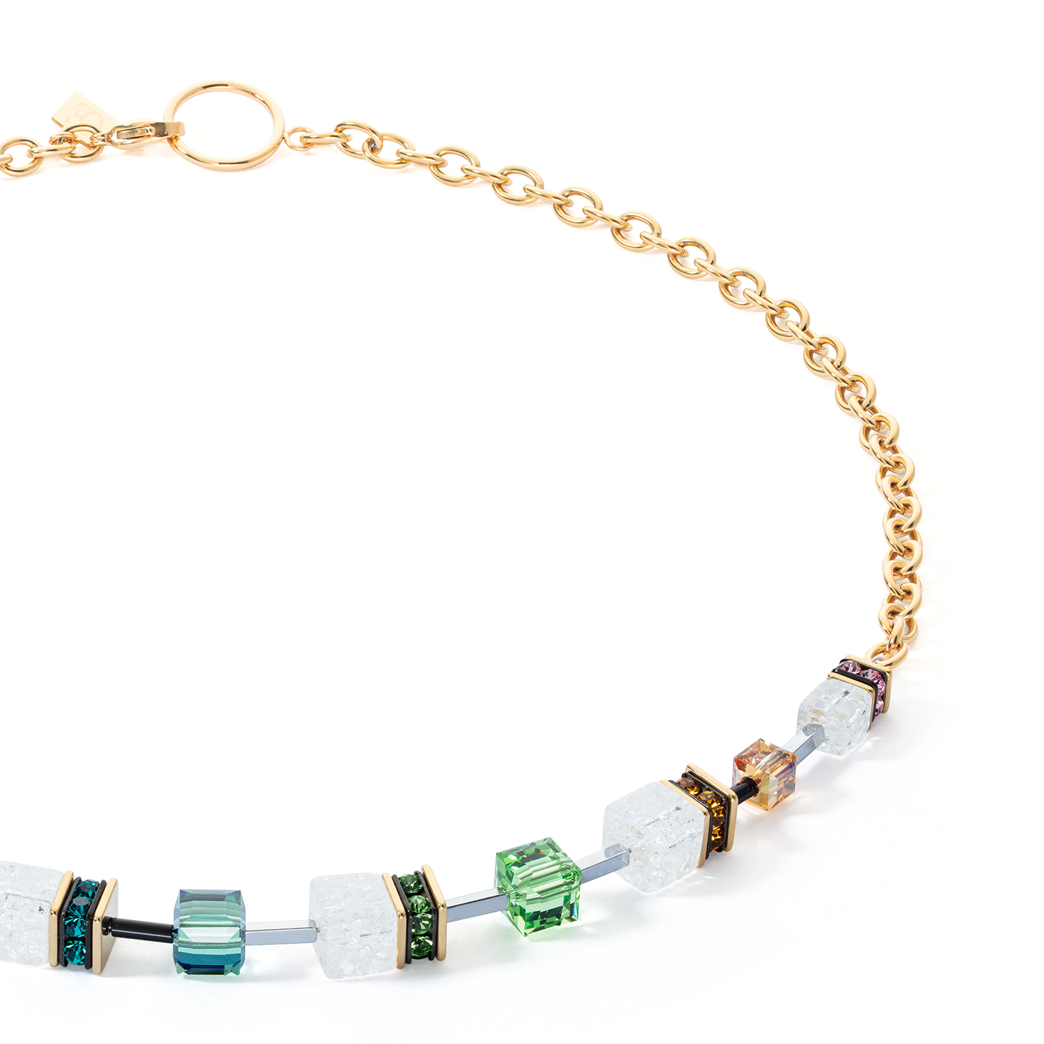 GeoCUBE® Iconic Precious Chain Halskette gold-multicolor
