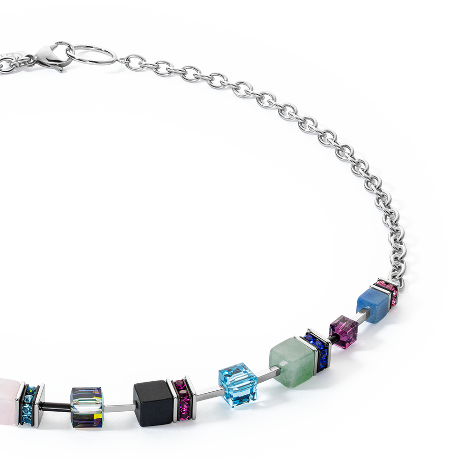 GeoCUBE® Iconic Precious Chain Halskette silber-multicolor