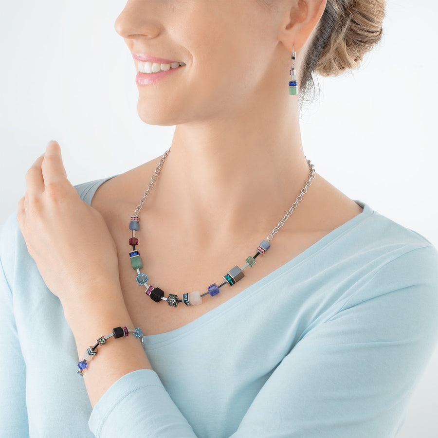 GeoCUBE® Iconic Precious Chain Halskette silber-multicolor