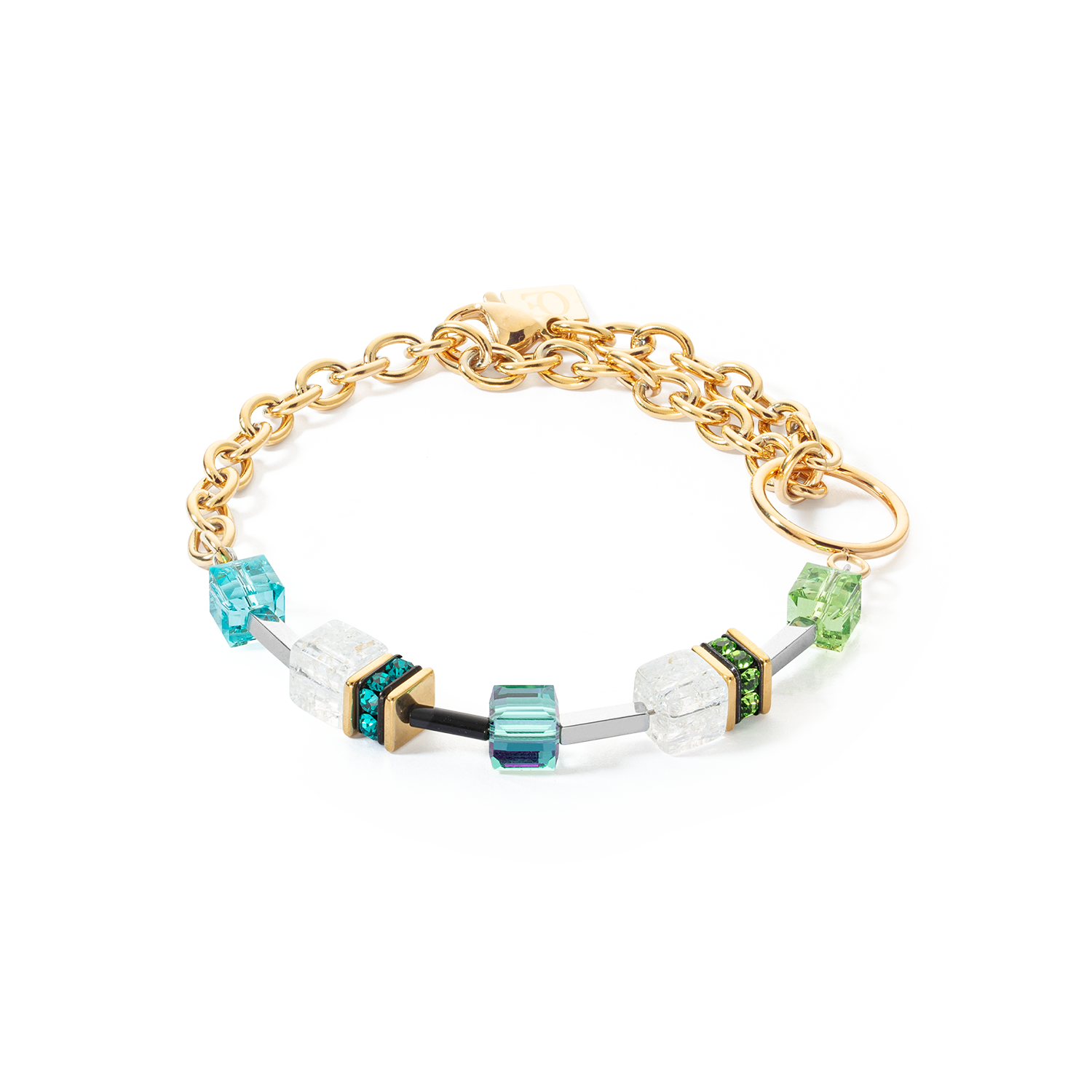 GeoCUBE® Iconic Precious Chain Armband gold-multicolor