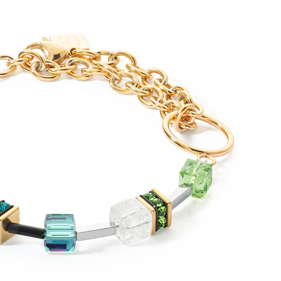 GeoCUBE® Iconic Precious Chain Armband gold-multicolor