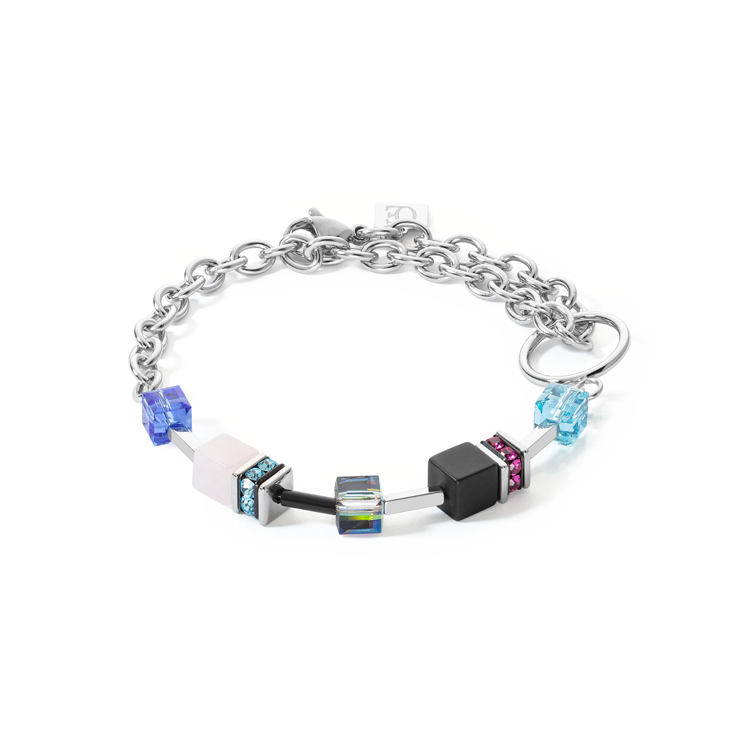 GeoCUBE® Iconic Precious Chain Armband silber-multicolor