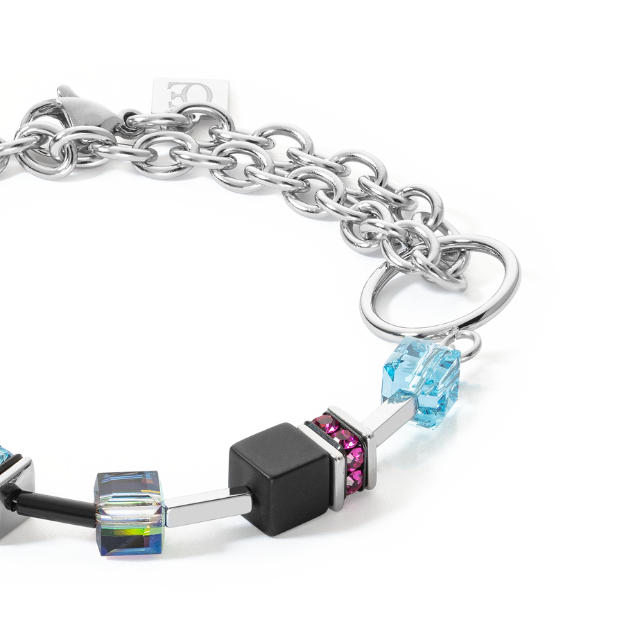 GeoCUBE® Iconic Precious Chain Armband silber-multicolor