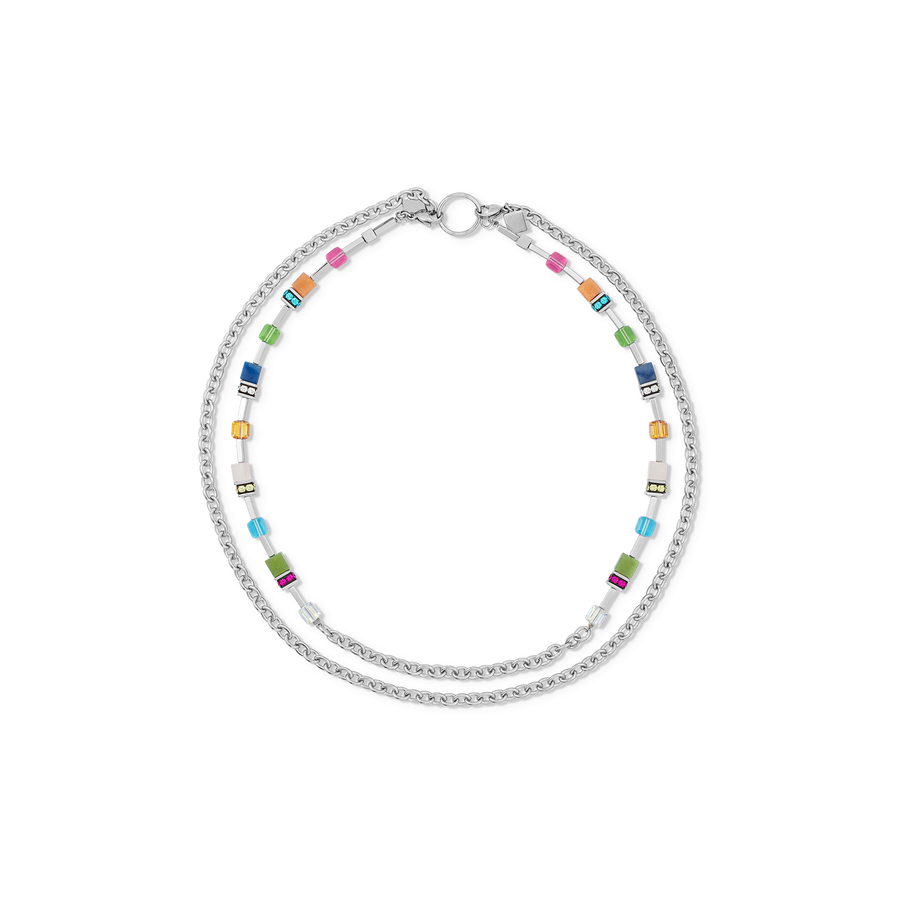 GeoCUBE® Iconic Boho Halskette silber-multicolor