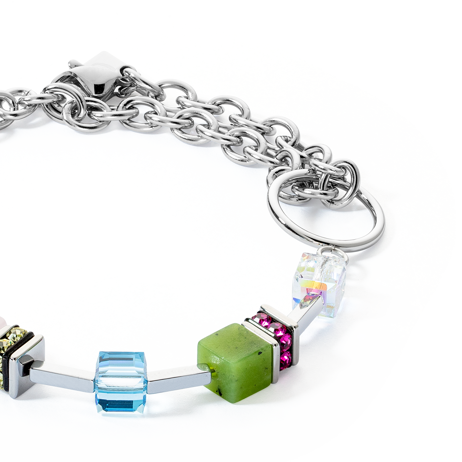 GeoCUBE® Iconic Boho Armband silber-multicolor