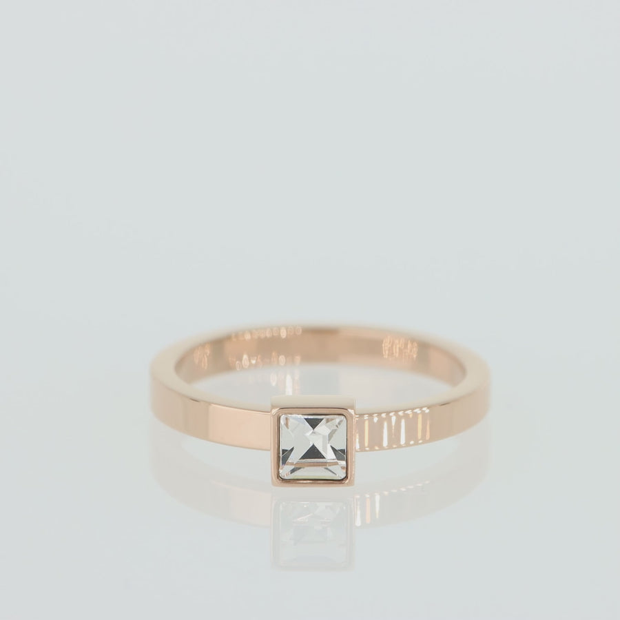 Brilliant Square small Ring roségold kristall