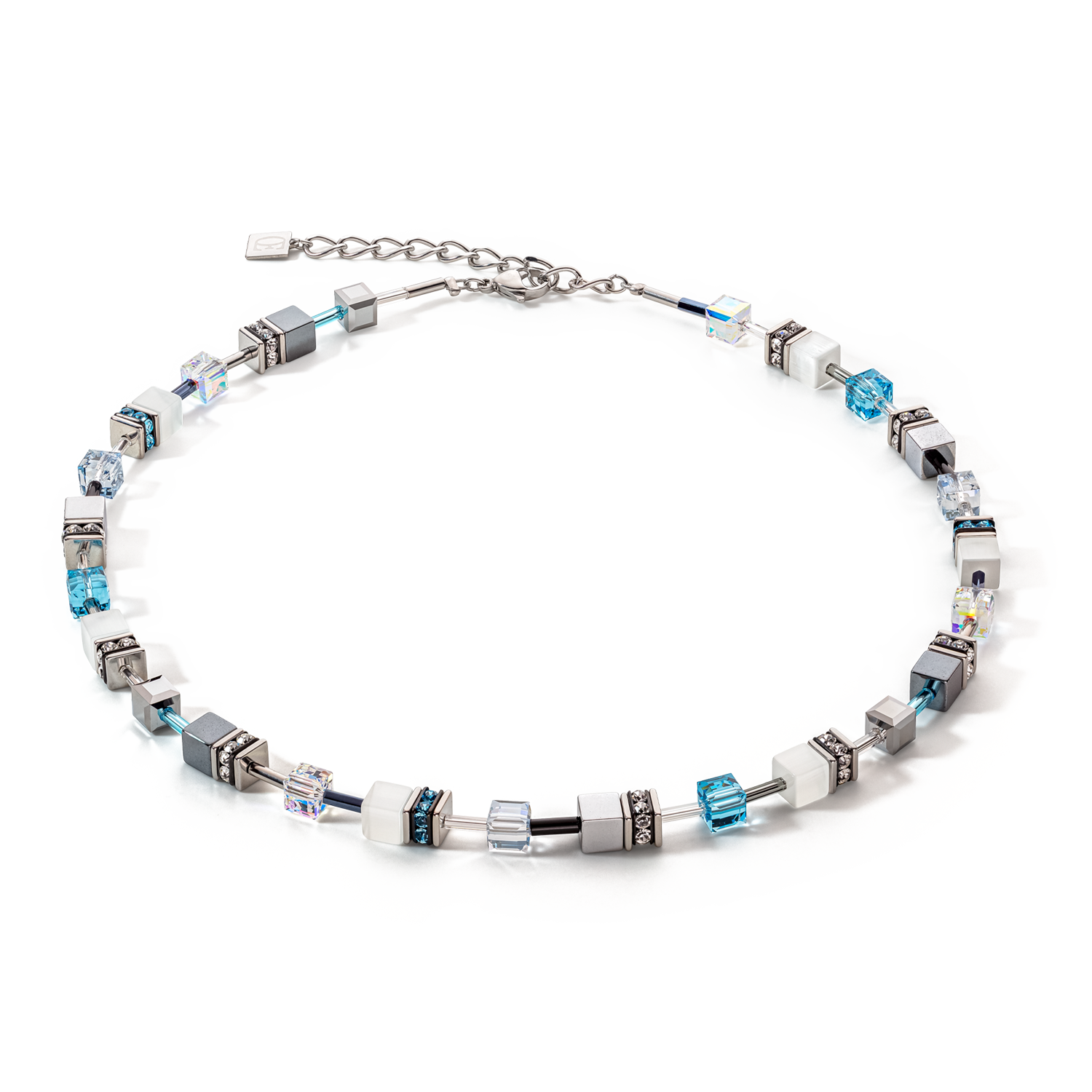 GeoCUBE® Iconic Monochrome Halskette aqua