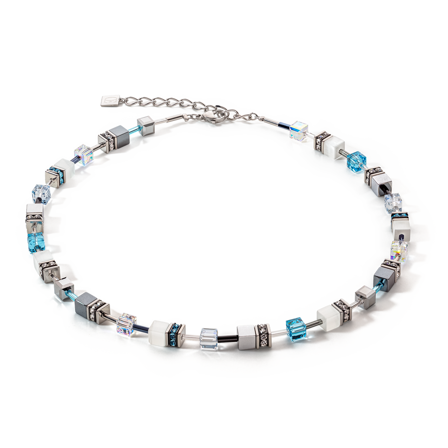GeoCUBE® Iconic Monochrome Halskette aqua
