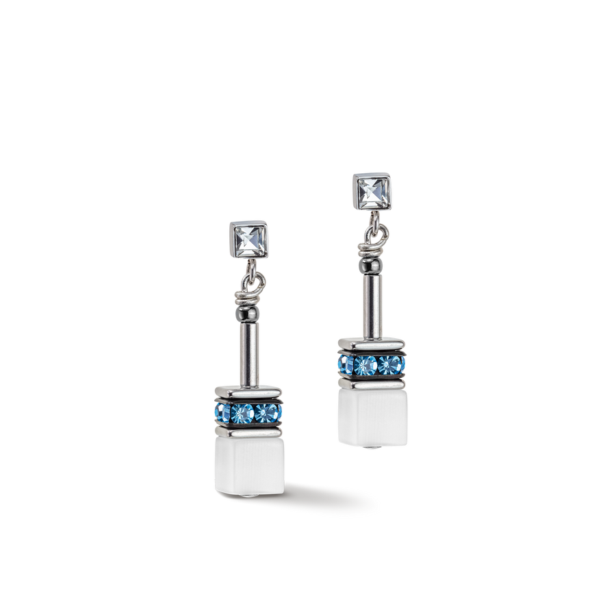 GeoCUBE® Iconic Monochrome Ohrringe aqua