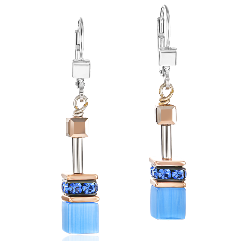 GeoCUBE® Ohrringe blau