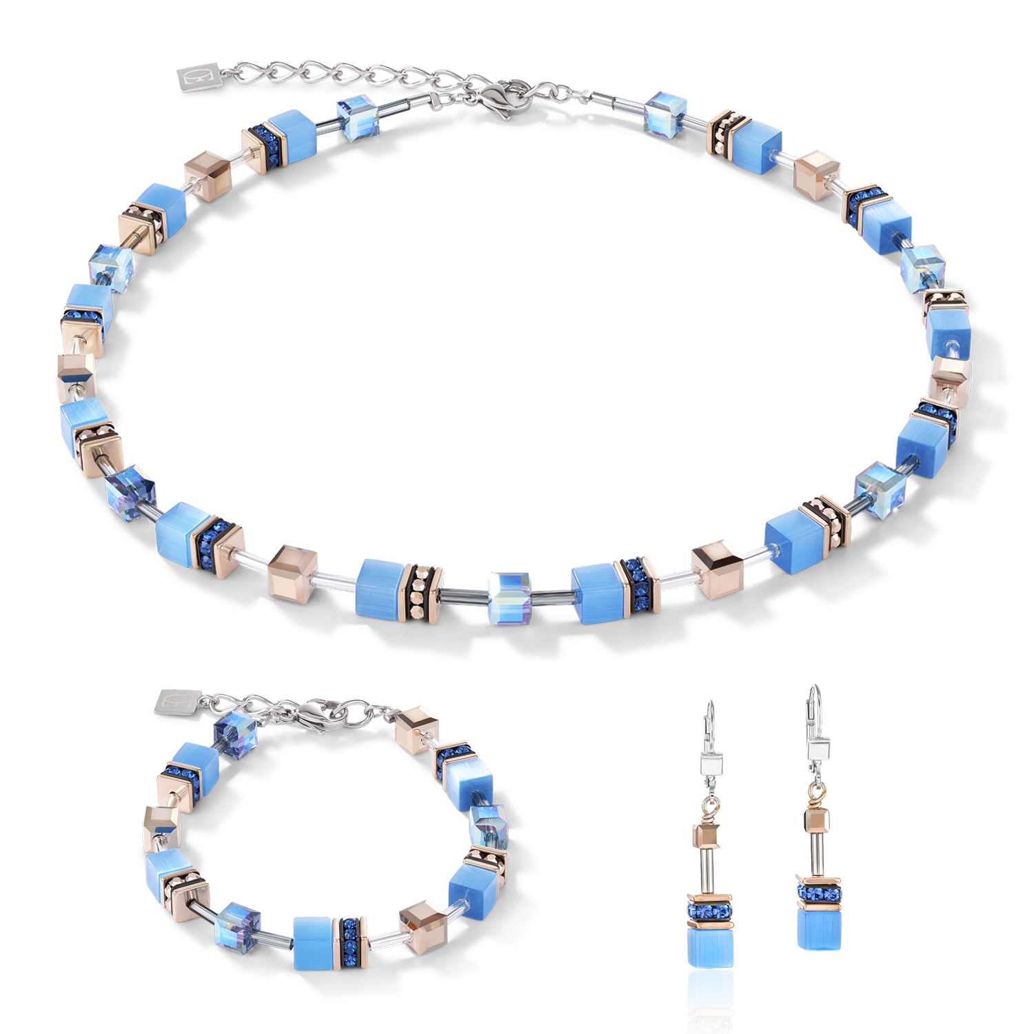 GeoCUBE® Ohrringe blau