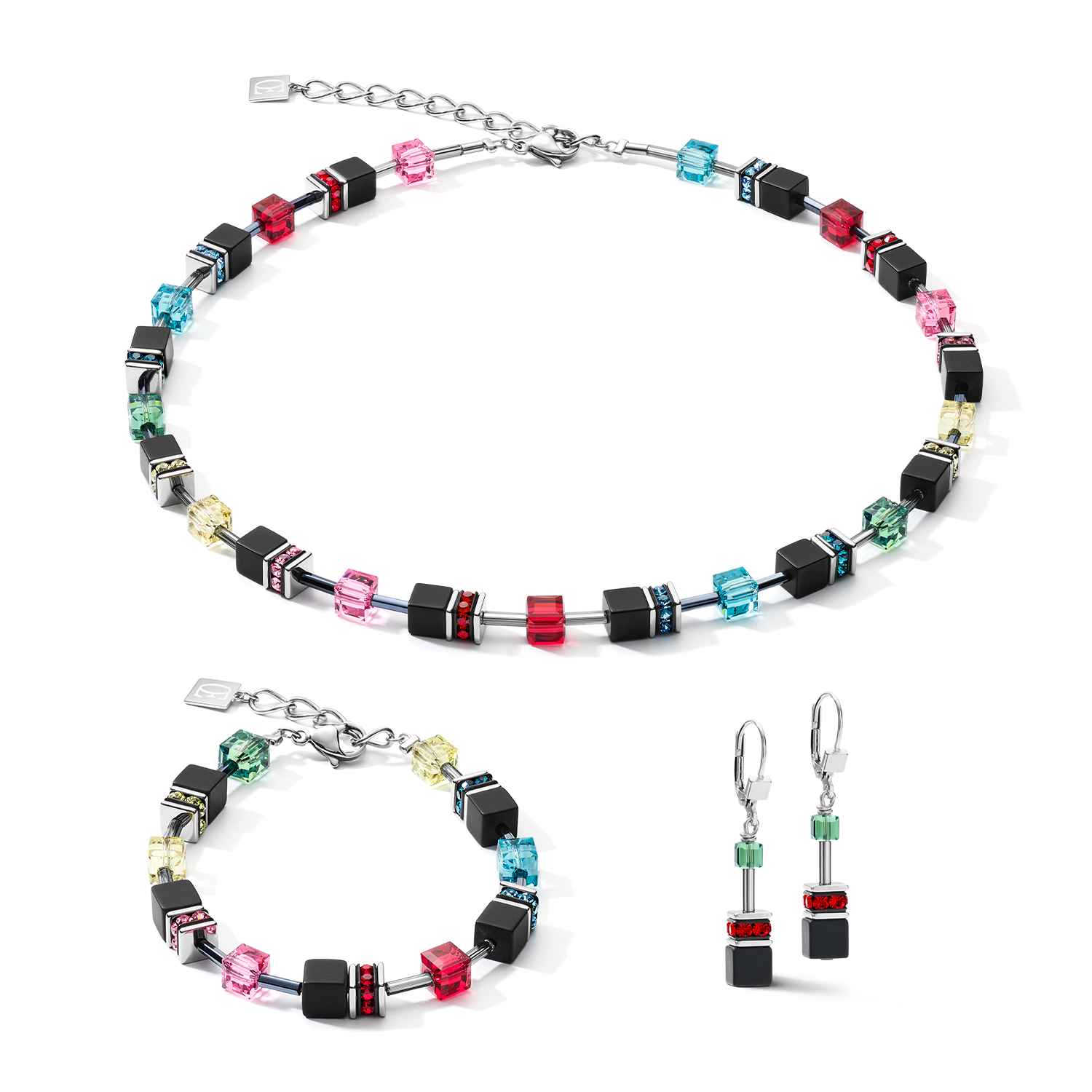 GeoCUBE® Halskette Onyx Multicolor Pop Art