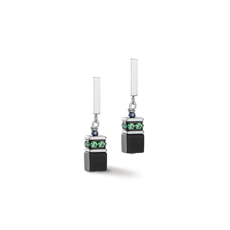 GeoCUBE® Iconic Precious Onyx Ohrringe silber-salbeigrün