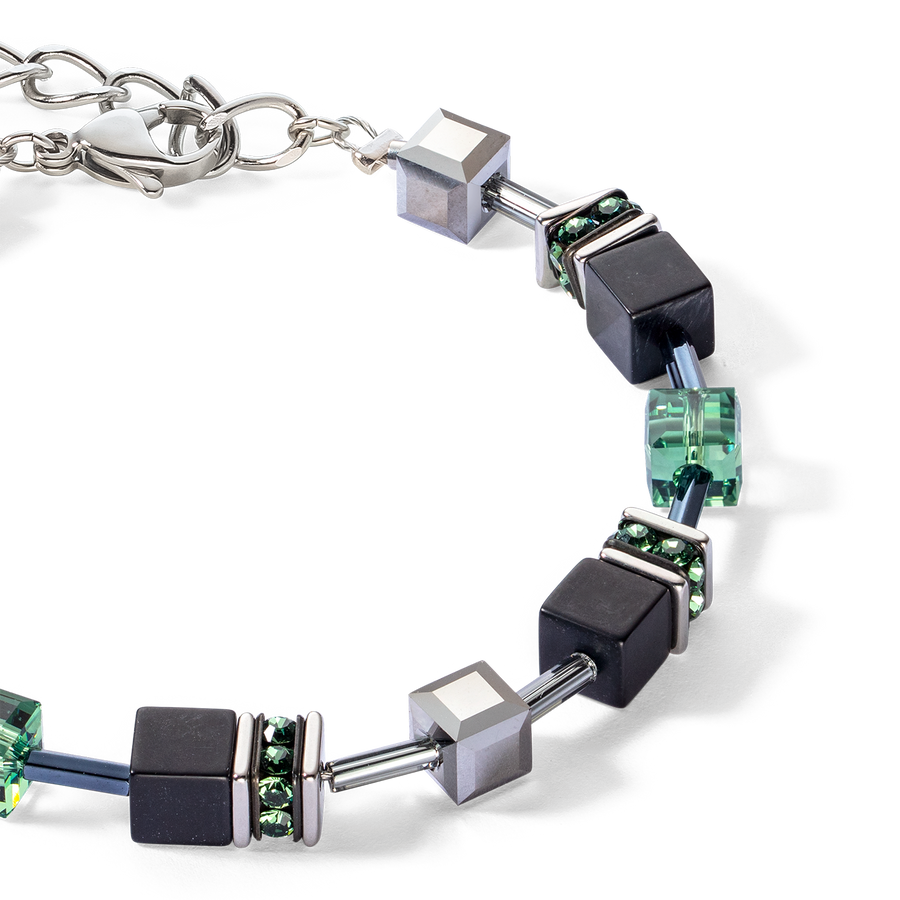 GeoCUBE® Iconic Precious Onyx Armband silber-salbeigrün