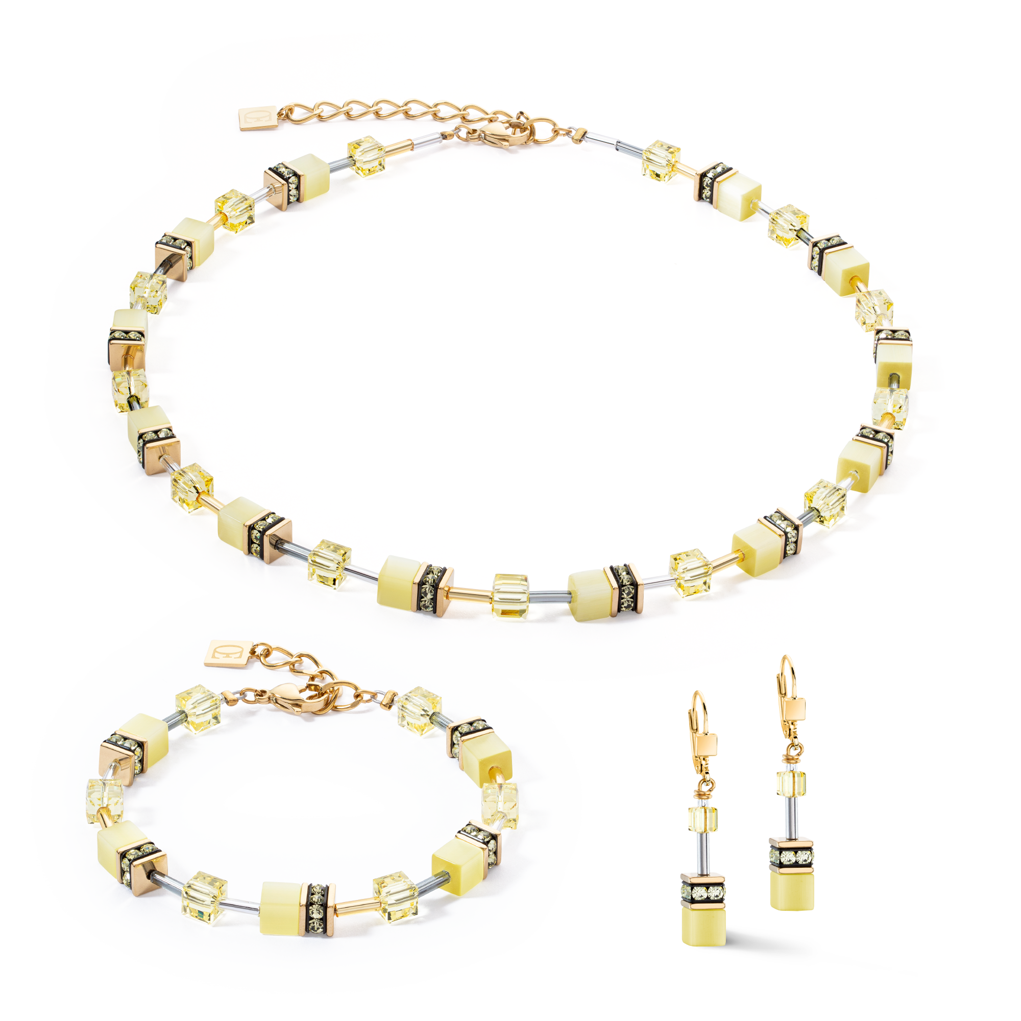 GeoCUBE® Iconic Mono Gold Halskette Gelb