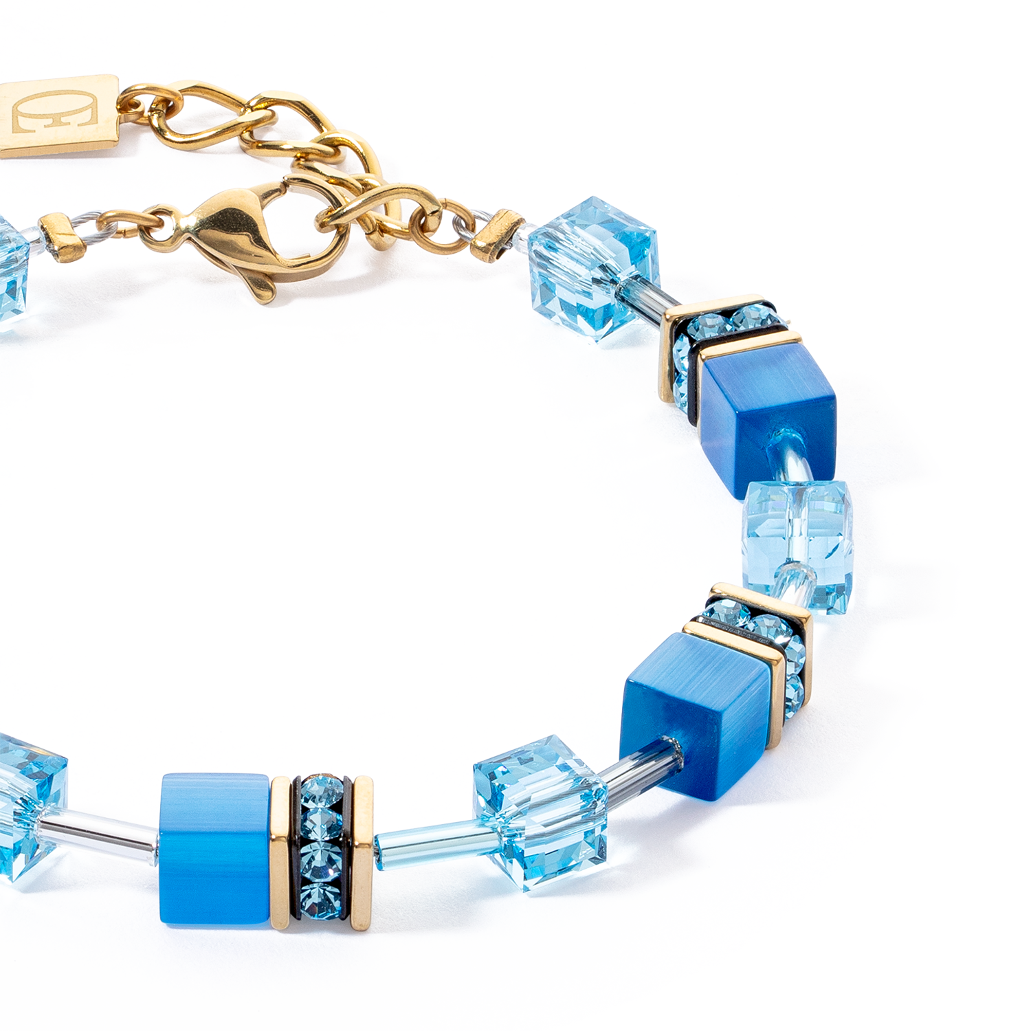 GeoCUBE® Iconic Mono Gold Armband Türkis