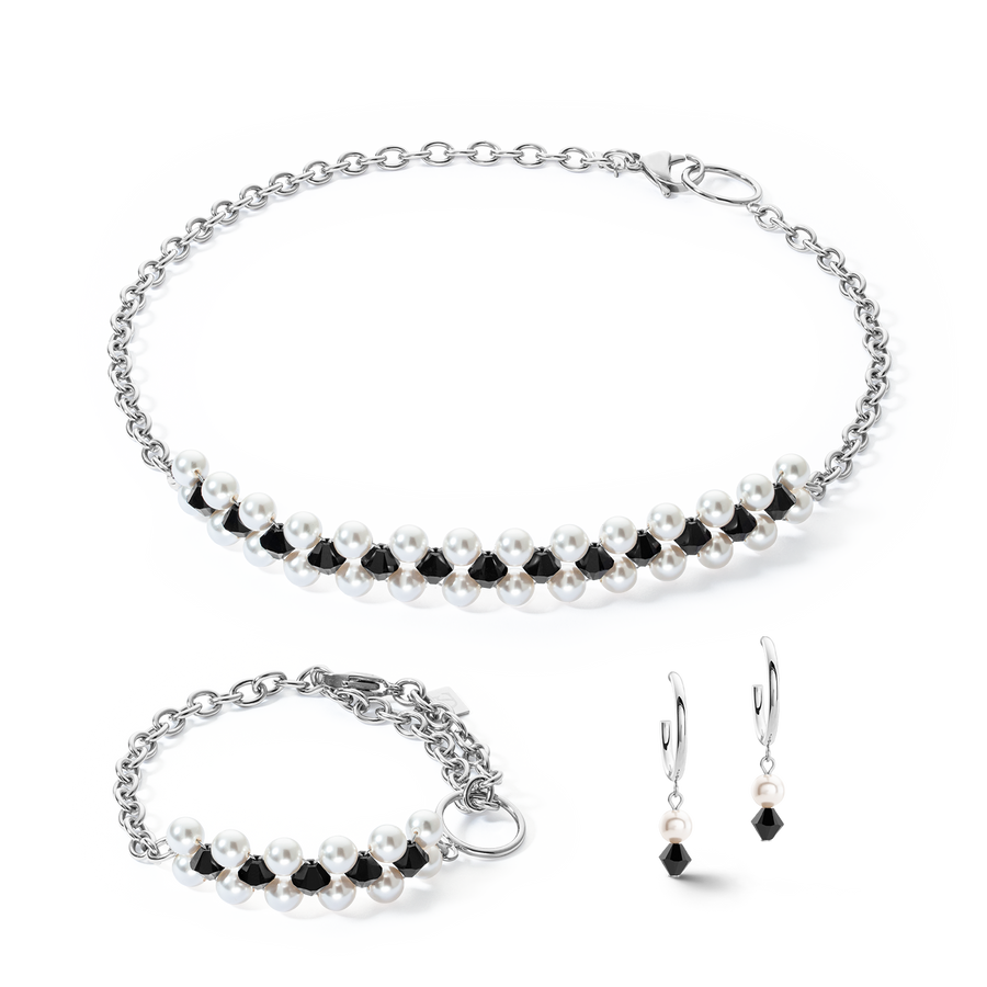 Ohrringe Choker Mysterious silber-schwarz