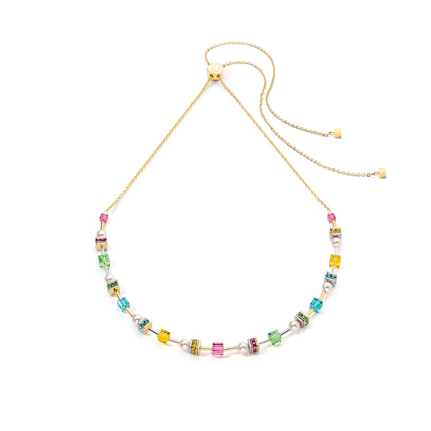 Halskette Joyful Cubes & Pearls multicolor