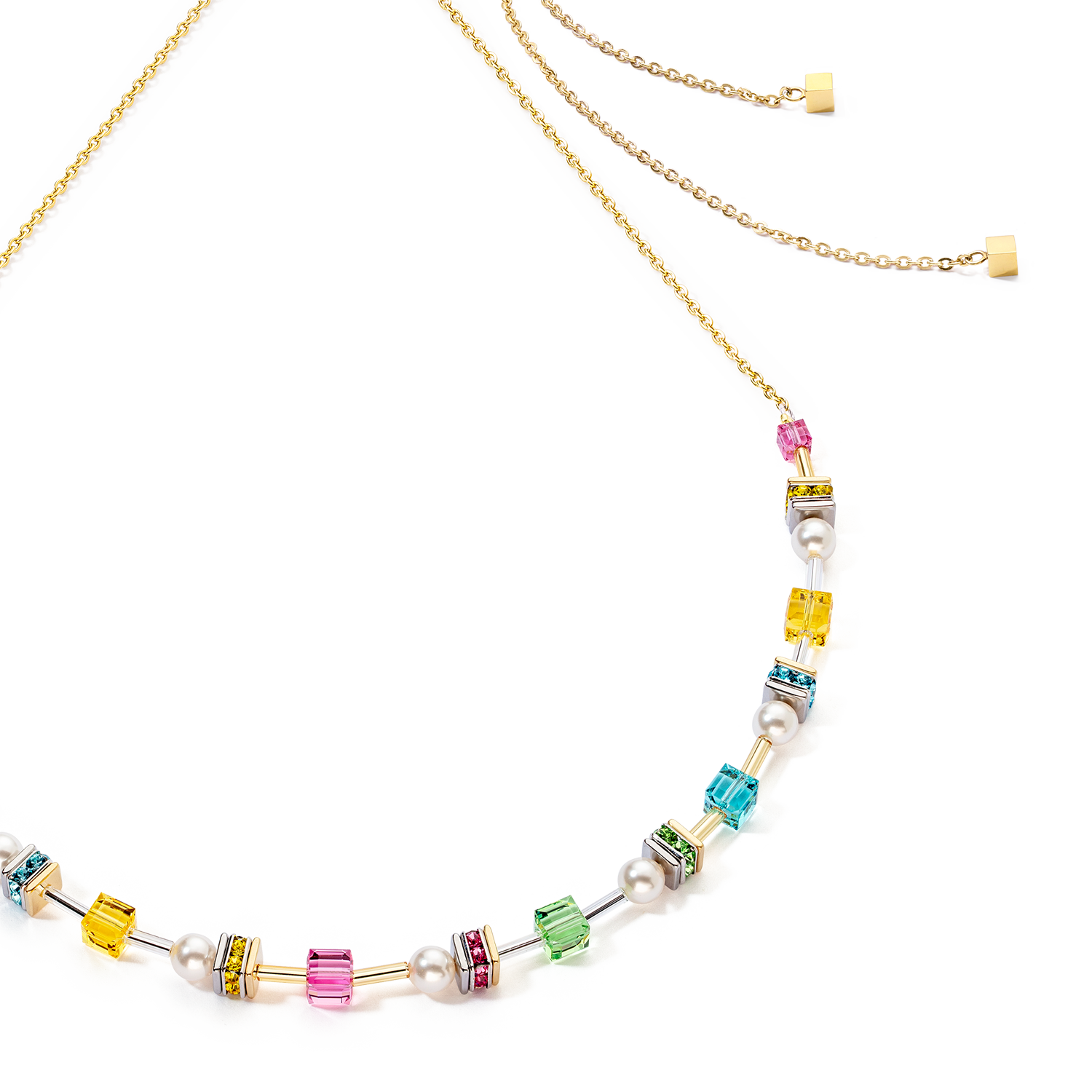 Halskette Joyful Cubes & Pearls multicolor