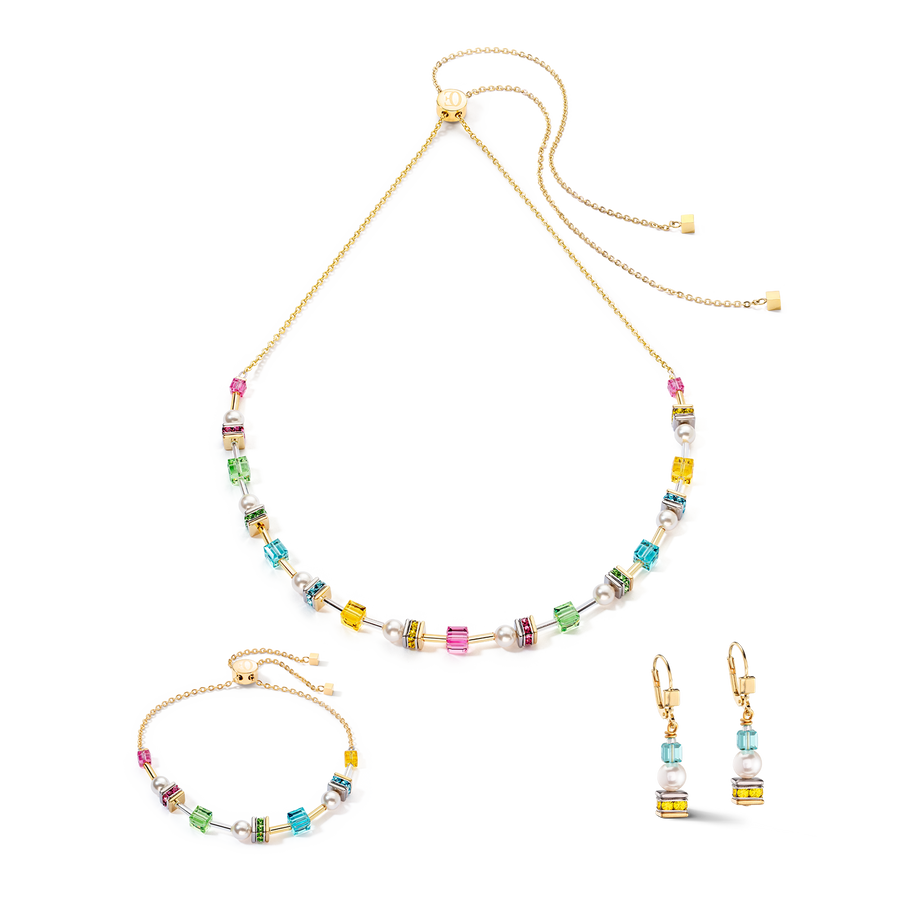 Ohrringe Joyful Cubes & Pearls multicolor