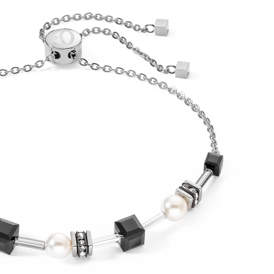 Armband Mysterious Cubes & Pearls silber-schwarz