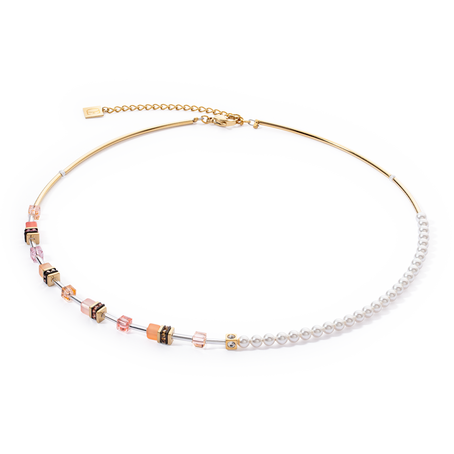 GeoCUBE® Mini Fusion Pearls Halskette Apricot Crush