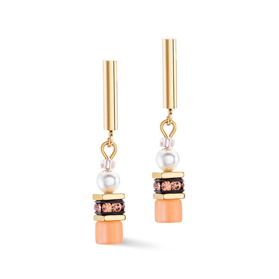 GeoCUBE® Mini Fusion Pearls Ohrringe Apricot Crush
