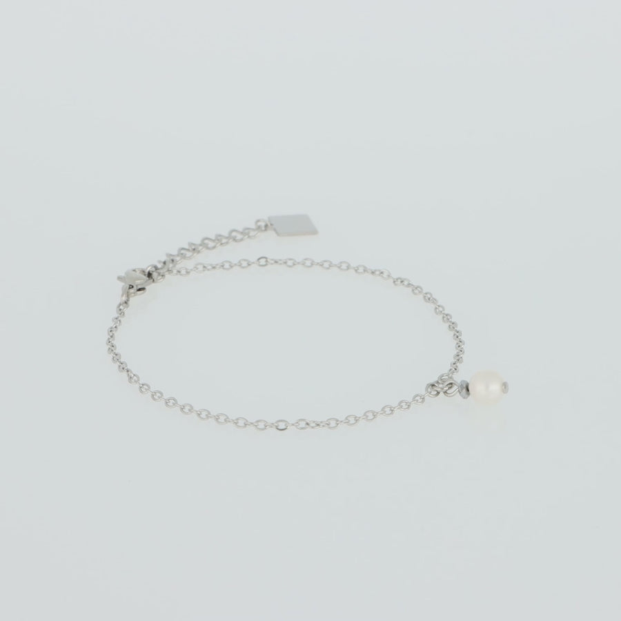 Armband Solitaire Süßwasserperle silber