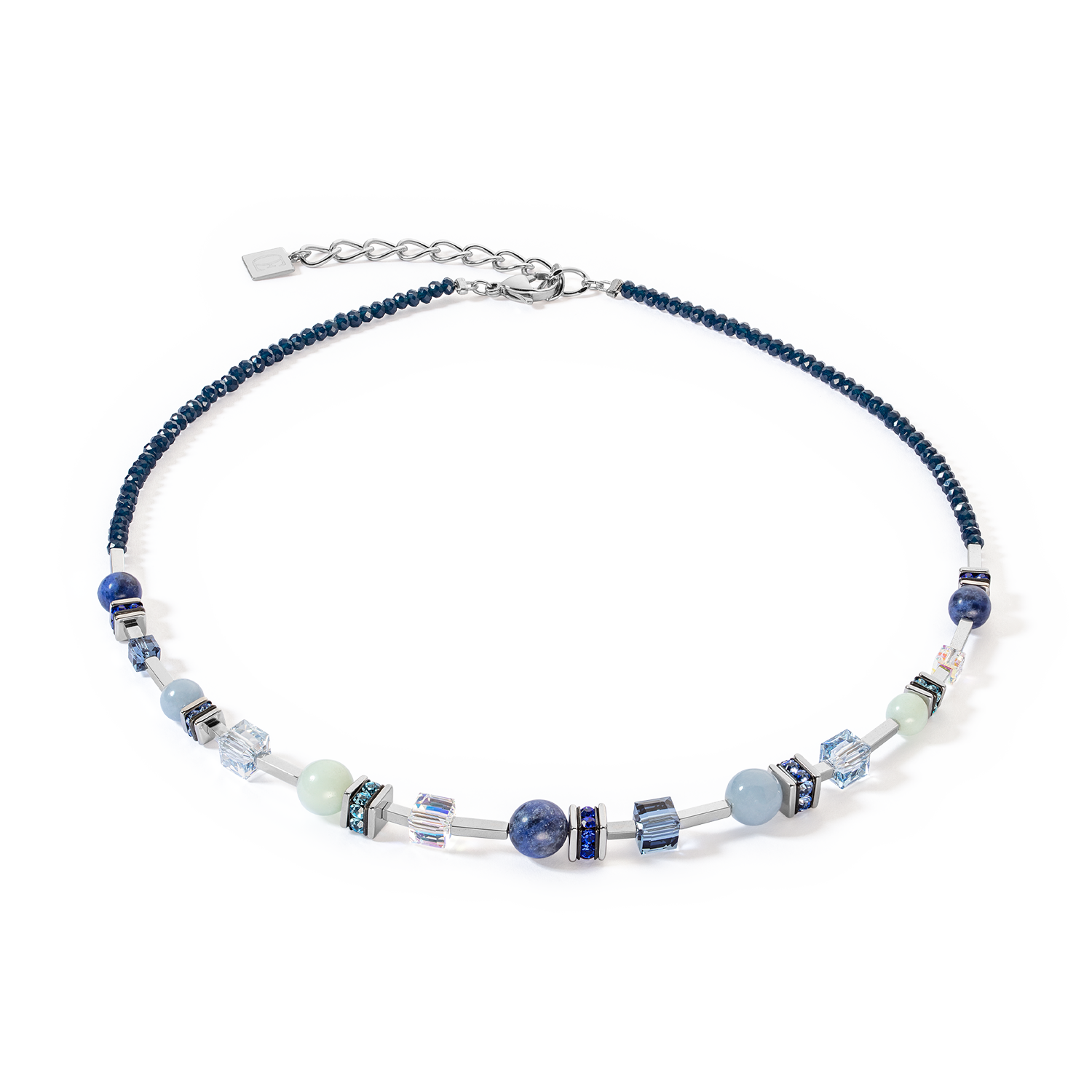 Halskette Atlantis Spheres silber-blau