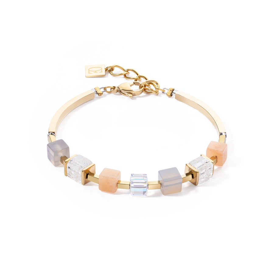 Armband Precious Statement Cubes Grau-Peach