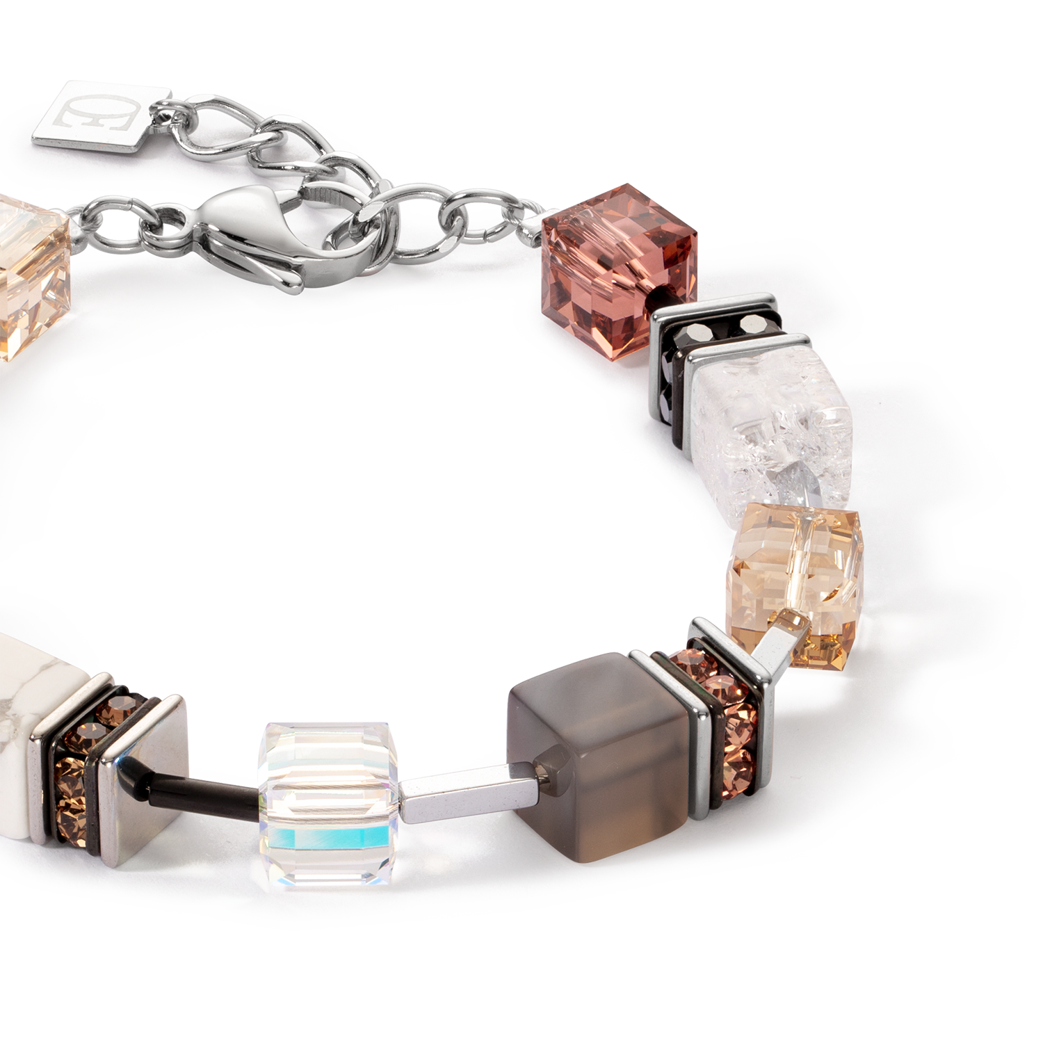 GeoCUBE® Iconic Statement Precious Armband cognac-beige