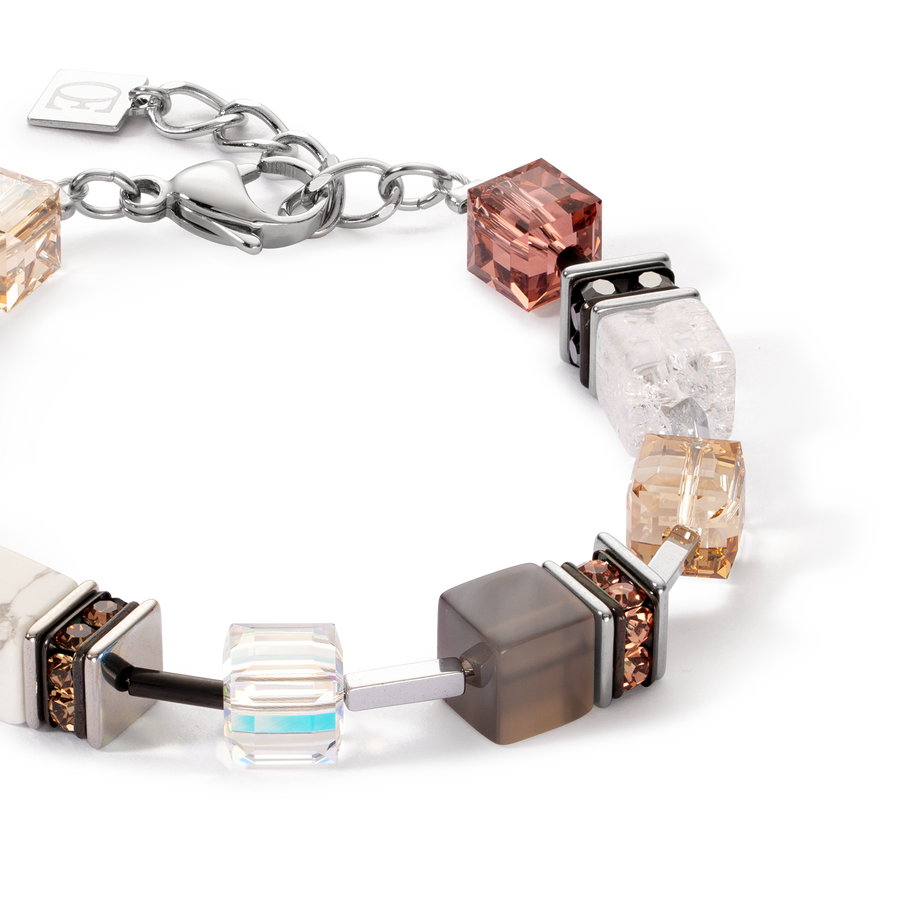 GeoCUBE® Iconic Statement Precious Armband cognac-beige