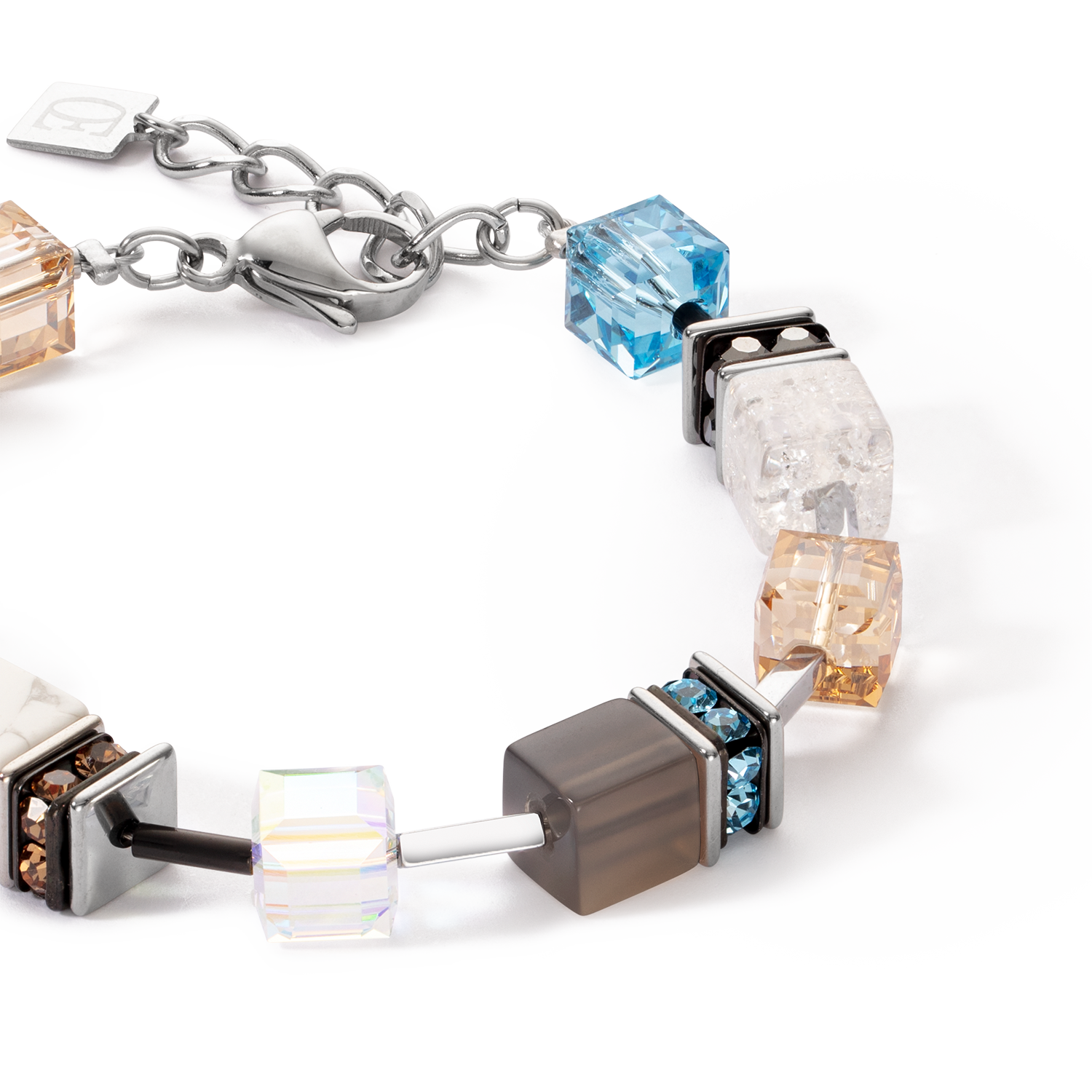 GeoCUBE® Iconic Statement Precious Armband aqua-beige