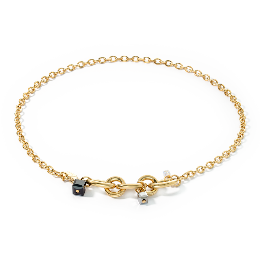 Halskette Chunky Chain gold-schwarz